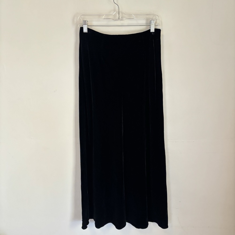 Vintage Moda Seta Sandra‎ King Women's Skirt 8 Velvet Maxi Black Goth Emo